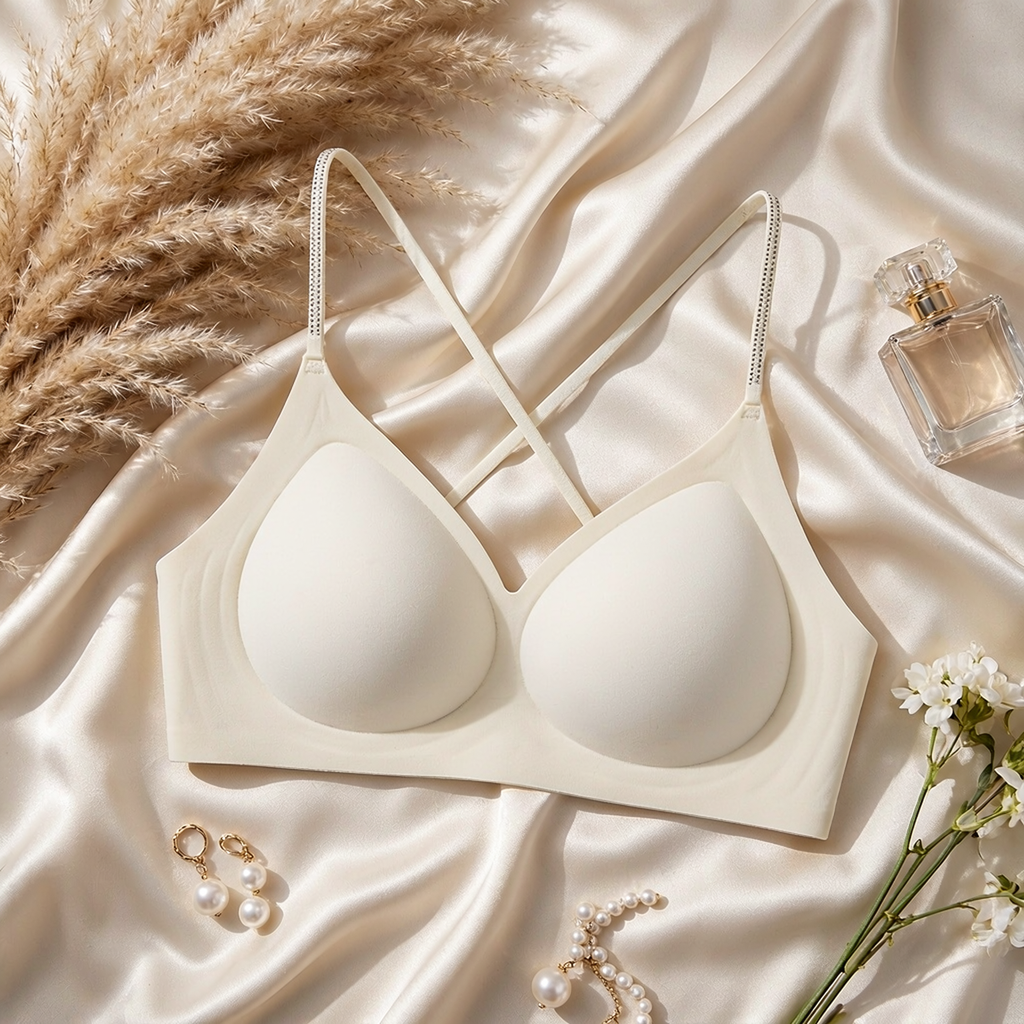Crisscross Strap Bra | Shimmer Straps | Lightweight Wire-free | #6628