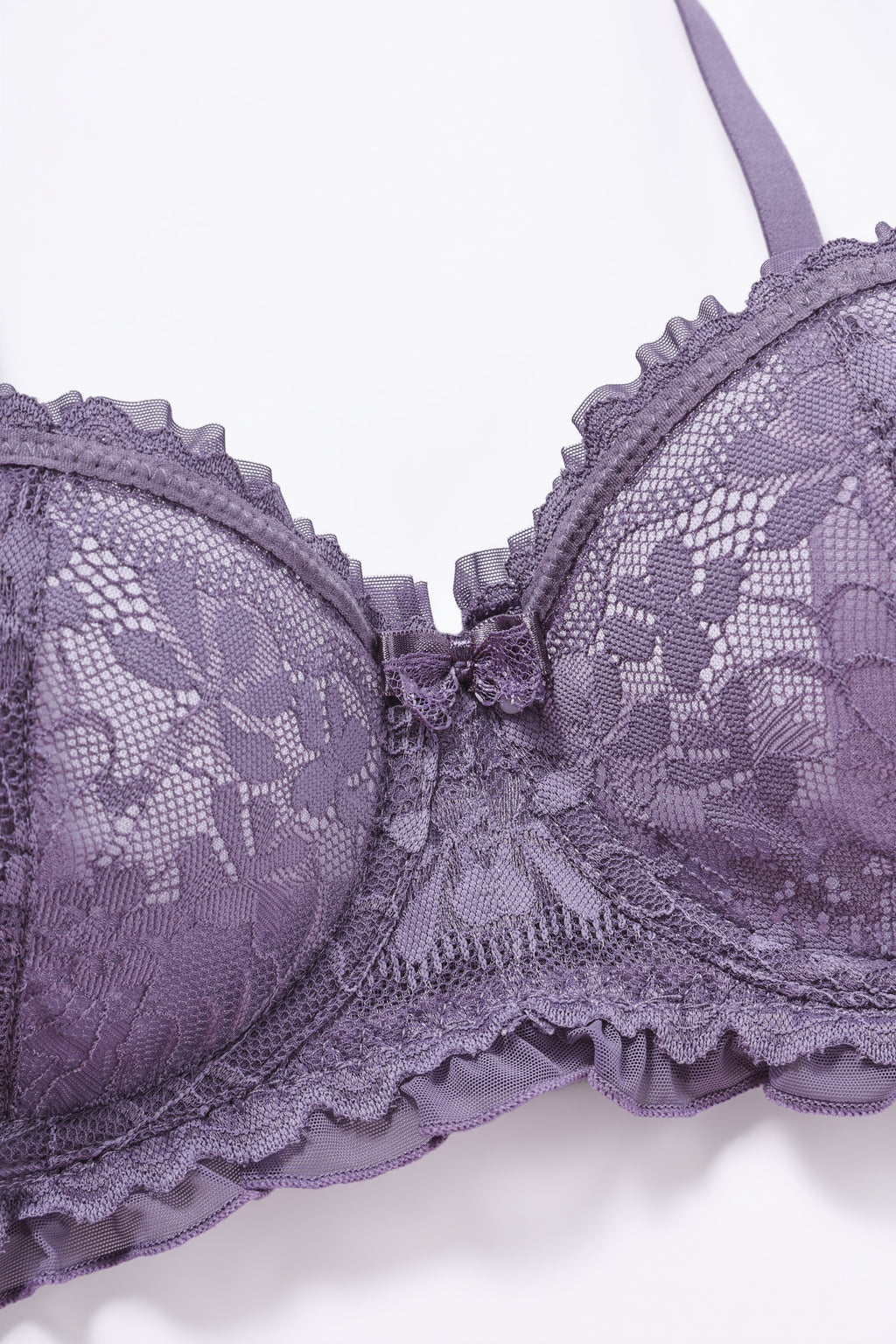 French Light Luxury Lace Underwire Lingerie Set | Romantic Scalloped Edge Breathable Mesh 4 Colors Available - 9339#
