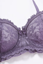 French Light Luxury Lace Underwire Lingerie Set | Romantic Scalloped Edge Breathable Mesh 4 Colors Available - 9339#