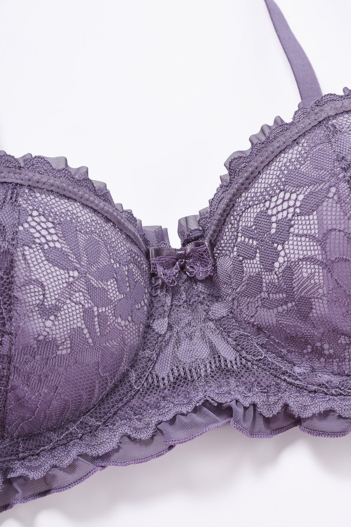 French Light Luxury Lace Underwire Lingerie Set | Romantic Scalloped Edge Breathable Mesh 4 Colors Available - 9339#