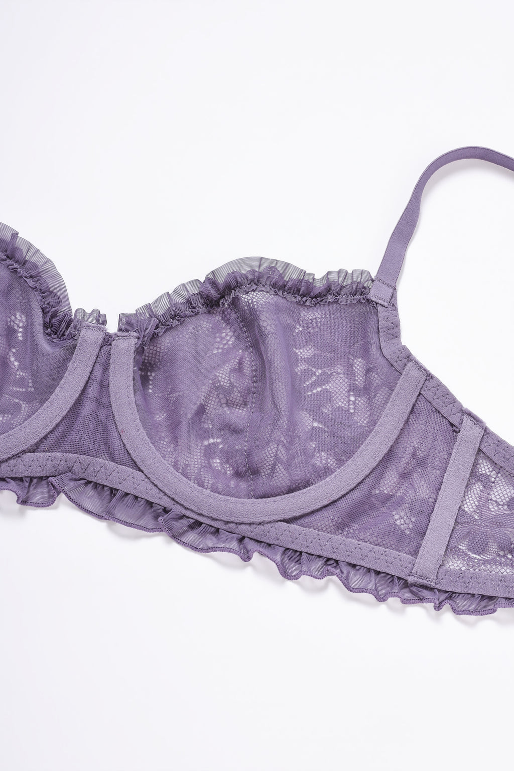 French Light Luxury Lace Underwire Lingerie Set | Romantic Scalloped Edge Breathable Mesh 4 Colors Available - 9339#