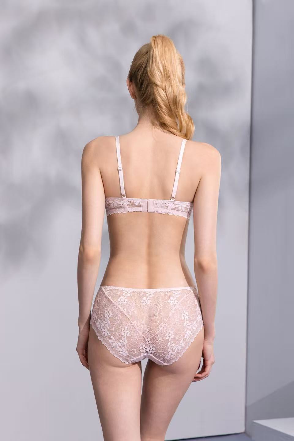 French Light Luxury Lace Underwire Lingerie Set | Romantic Scalloped Edge Breathable Mesh 4 Colors Available - 9339#