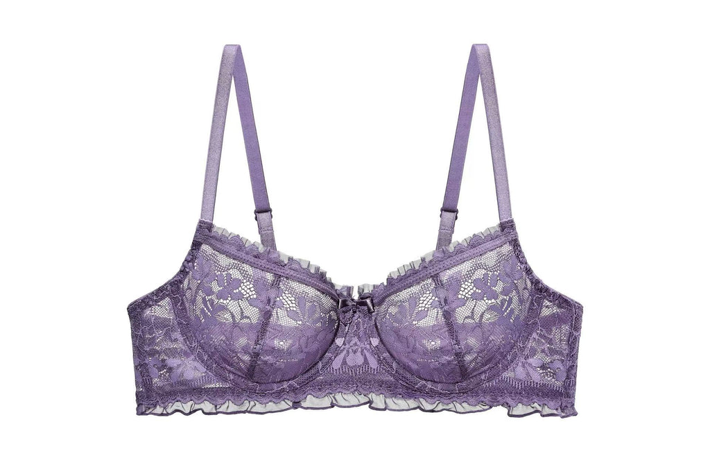 French Light Luxury Lace Underwire Lingerie Set | Romantic Scalloped Edge Breathable Mesh 4 Colors Available - 9339#