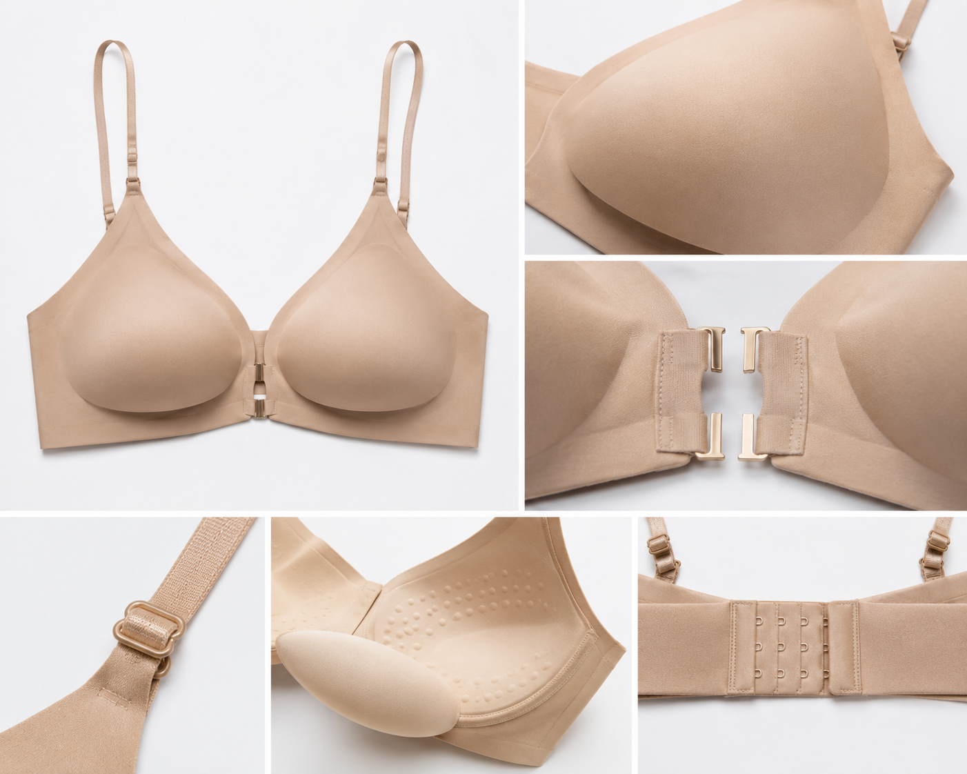 Front Closure Gather Bra | Easy to Wear and Take Off | Comfortable Support Style | 886#