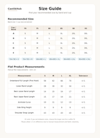 CantikHub English Size Guide